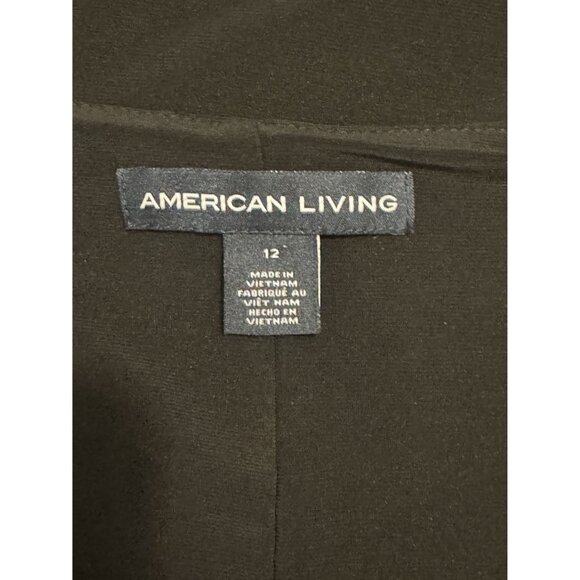 American Living Black Cascade Ruffle‎ Dress Size 12 Timeless Classic All-Season - Picture 4 of 6